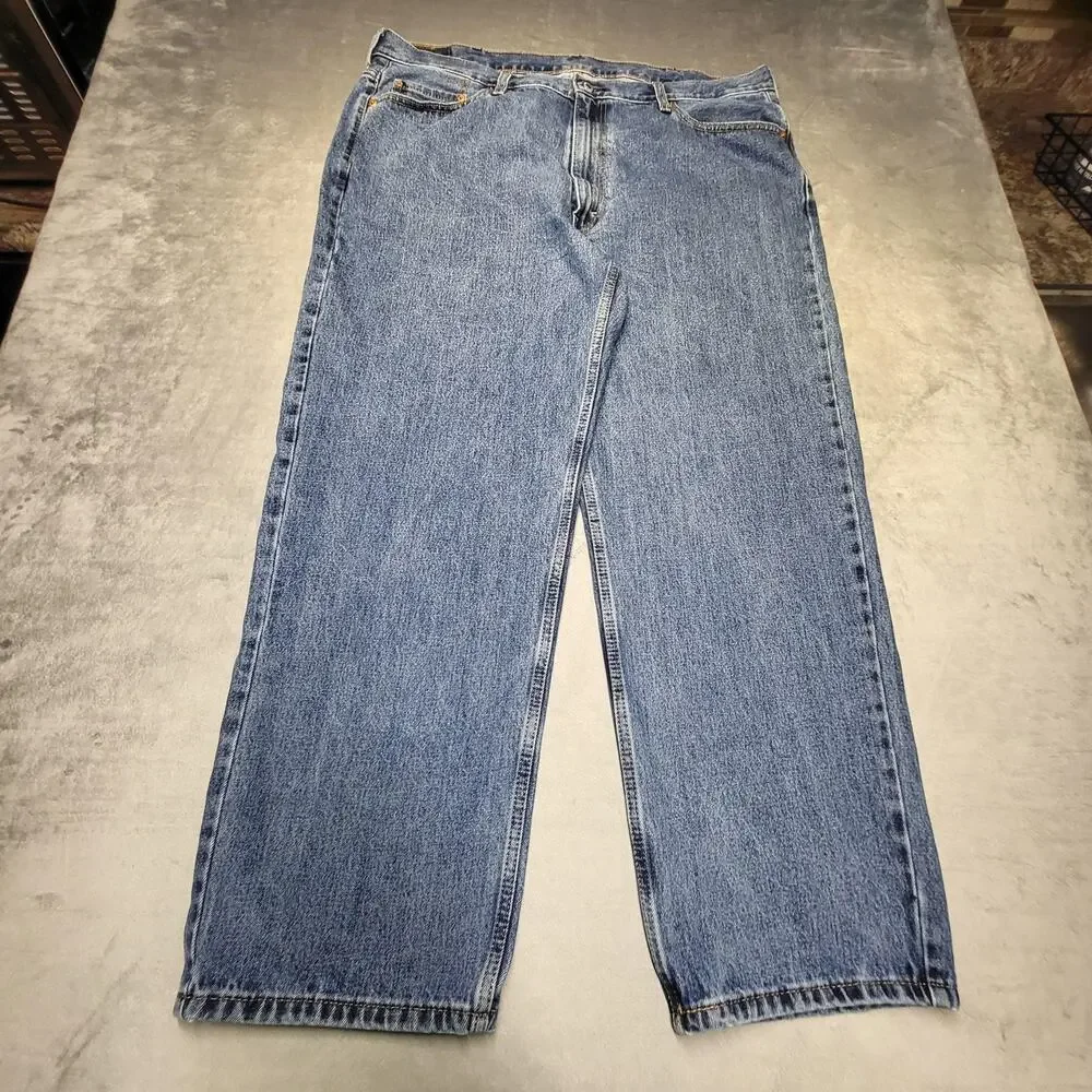 Levi's 550 Jeans Mens 44x30 Blue Straight Relaxed Denim Medium Wash Pockets